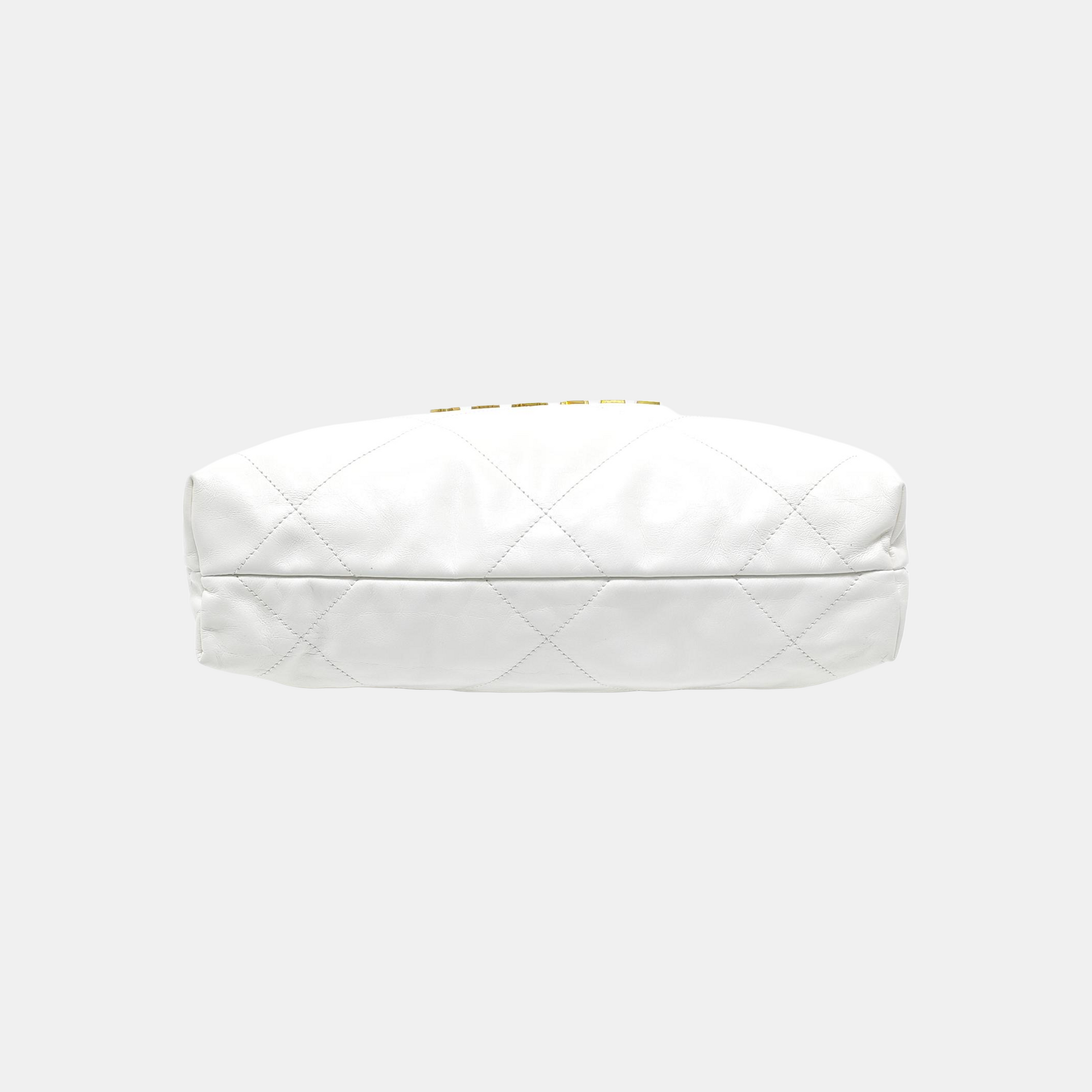 CHANEL 22 Small Quilted Calfskin White