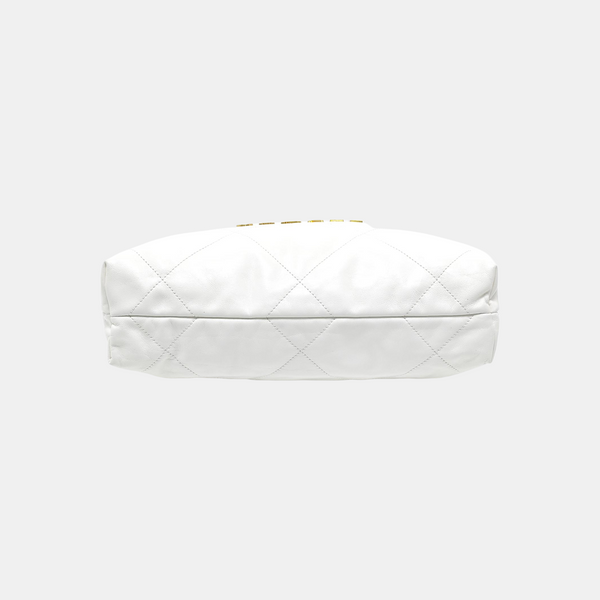 CHANEL 22 Small Quilted Calfskin White
