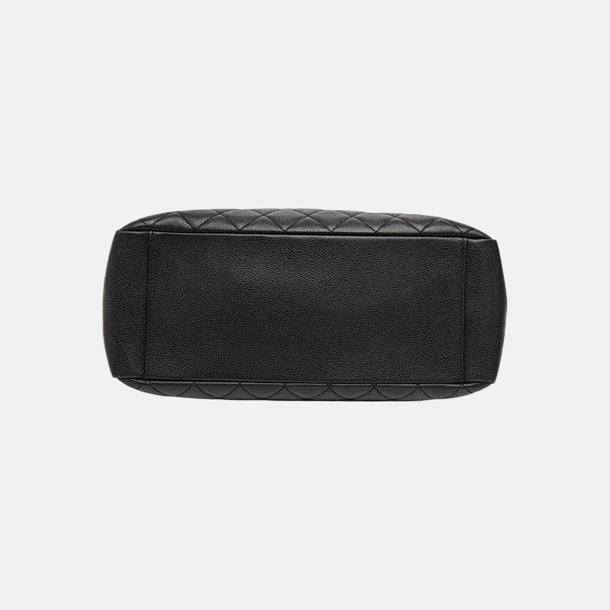 CHANEL GST Large Quilted Grained Calfskin Brown