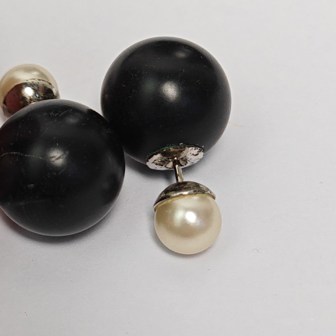 Dior Tribales Metal Black Stud Earrings