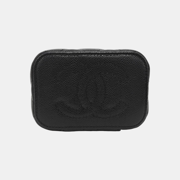 VANITY CASE Mini Quilted Grained Calfskin Black