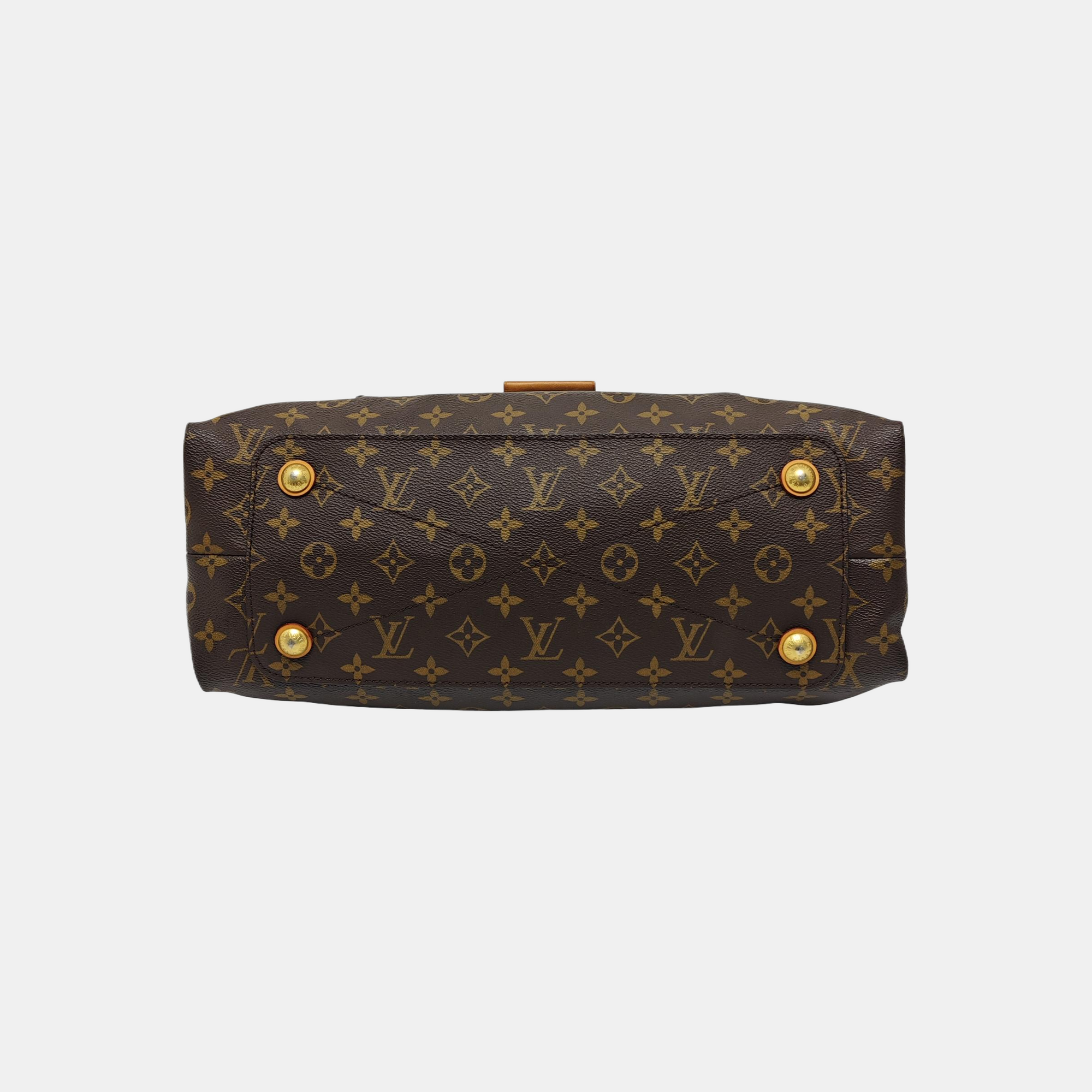 OLYMPE MM Monogram Coated Canvas Brown