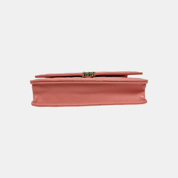 Quilted Lambskin Shoulder Bag Pink