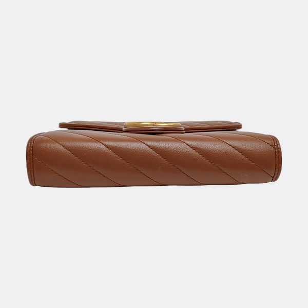 GG Marmont Mini Quilted Calfskin Brown