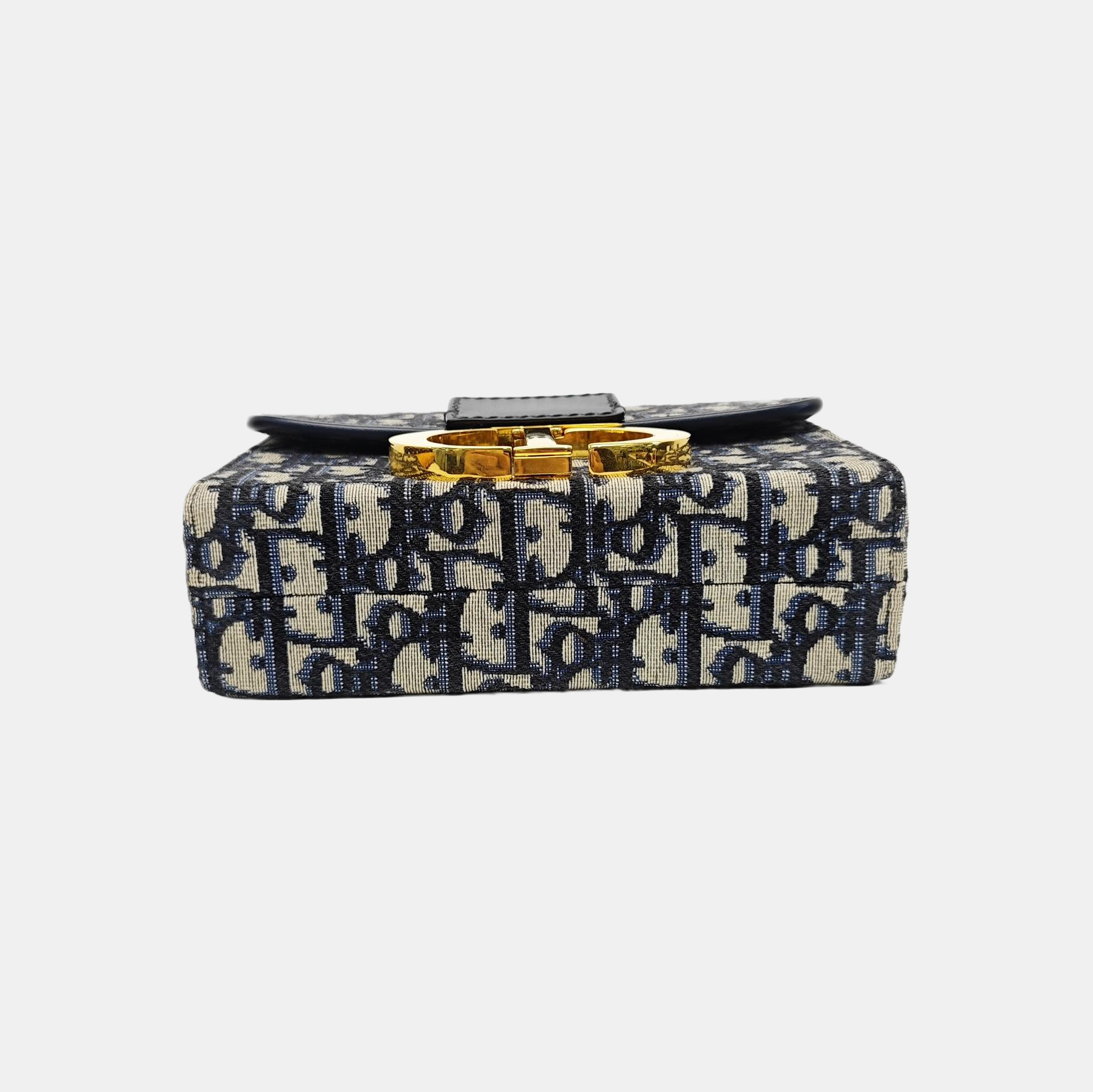 30 Montaigne Mini Oblique Canvas Blue