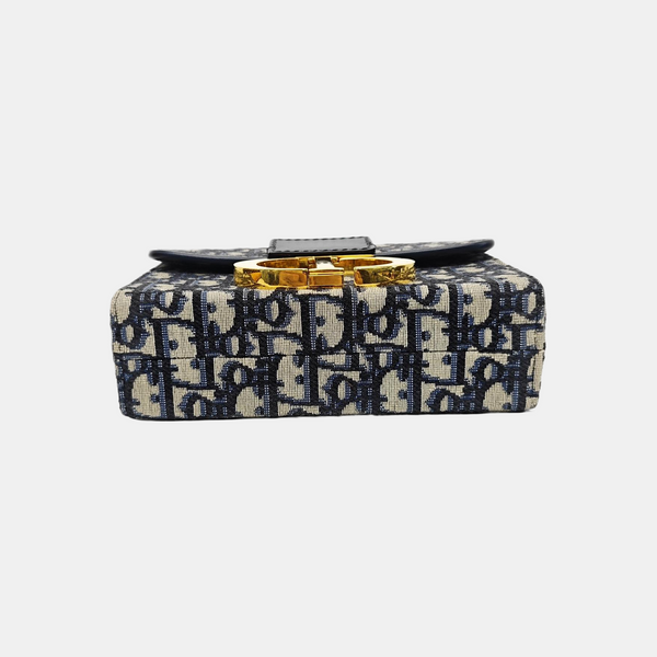 30 Montaigne Mini Oblique Canvas Blue