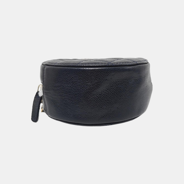 ROUND Quilted Grained Calfskin Blue