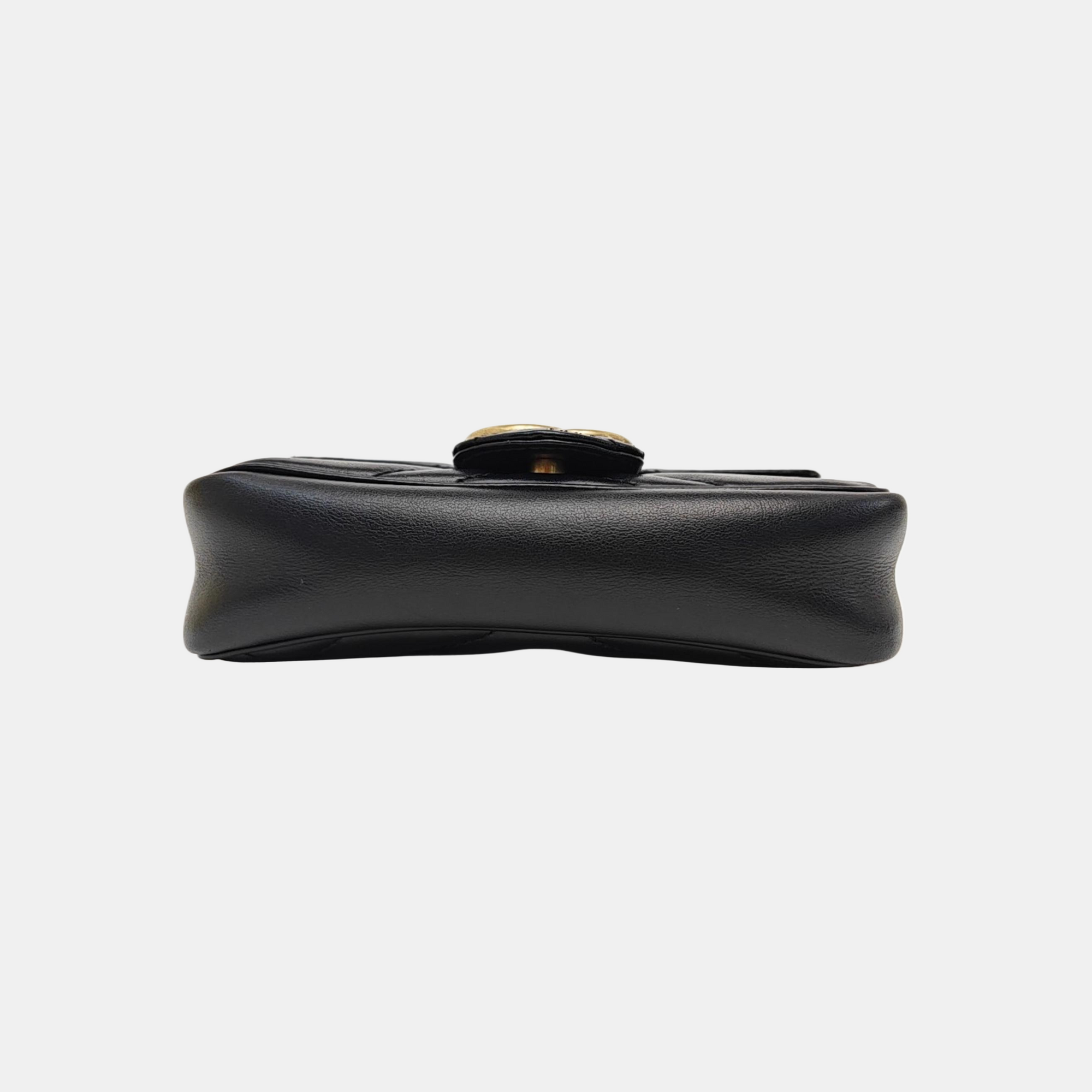 GG Marmont Mini Quilted Calfskin Black