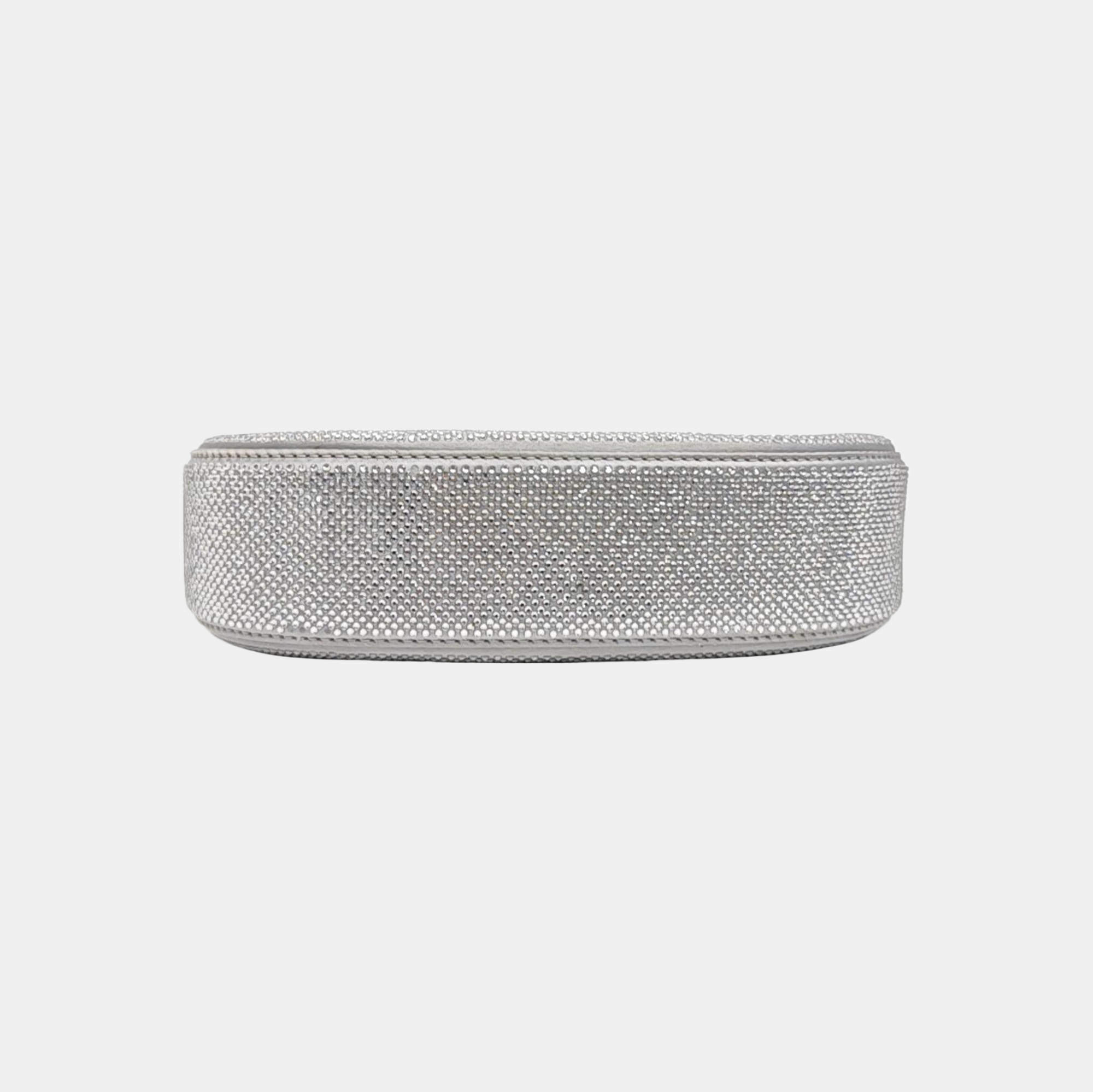 Satin Top Handle Bag Silver