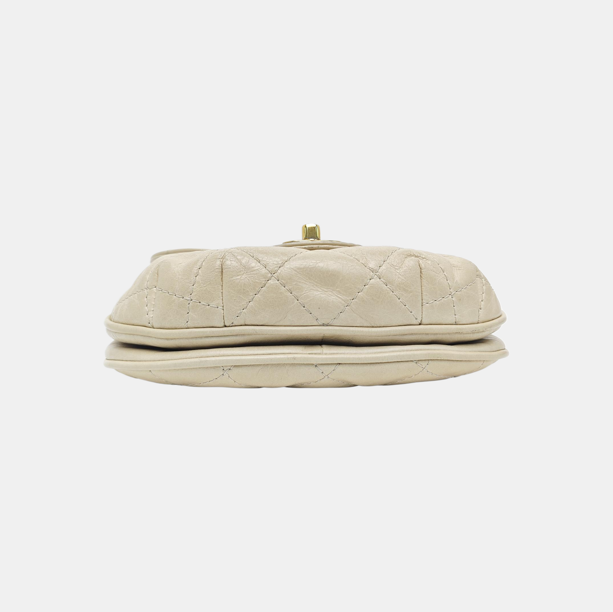 Quilted Calfskin Shoulder Bag Beige