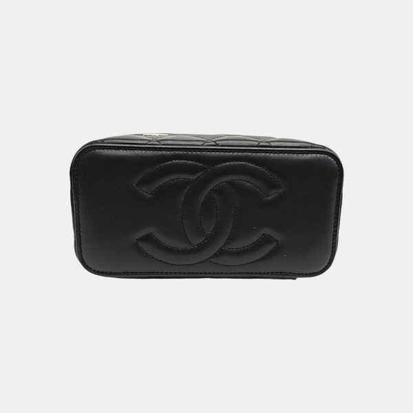 Quilted Lambskin Shoulder Bag Black