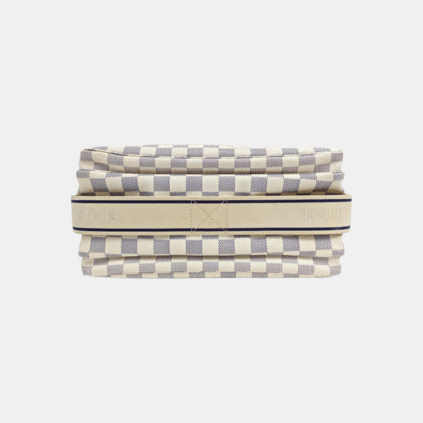 NAVIGLIO Damier Azur Coated Canvas White