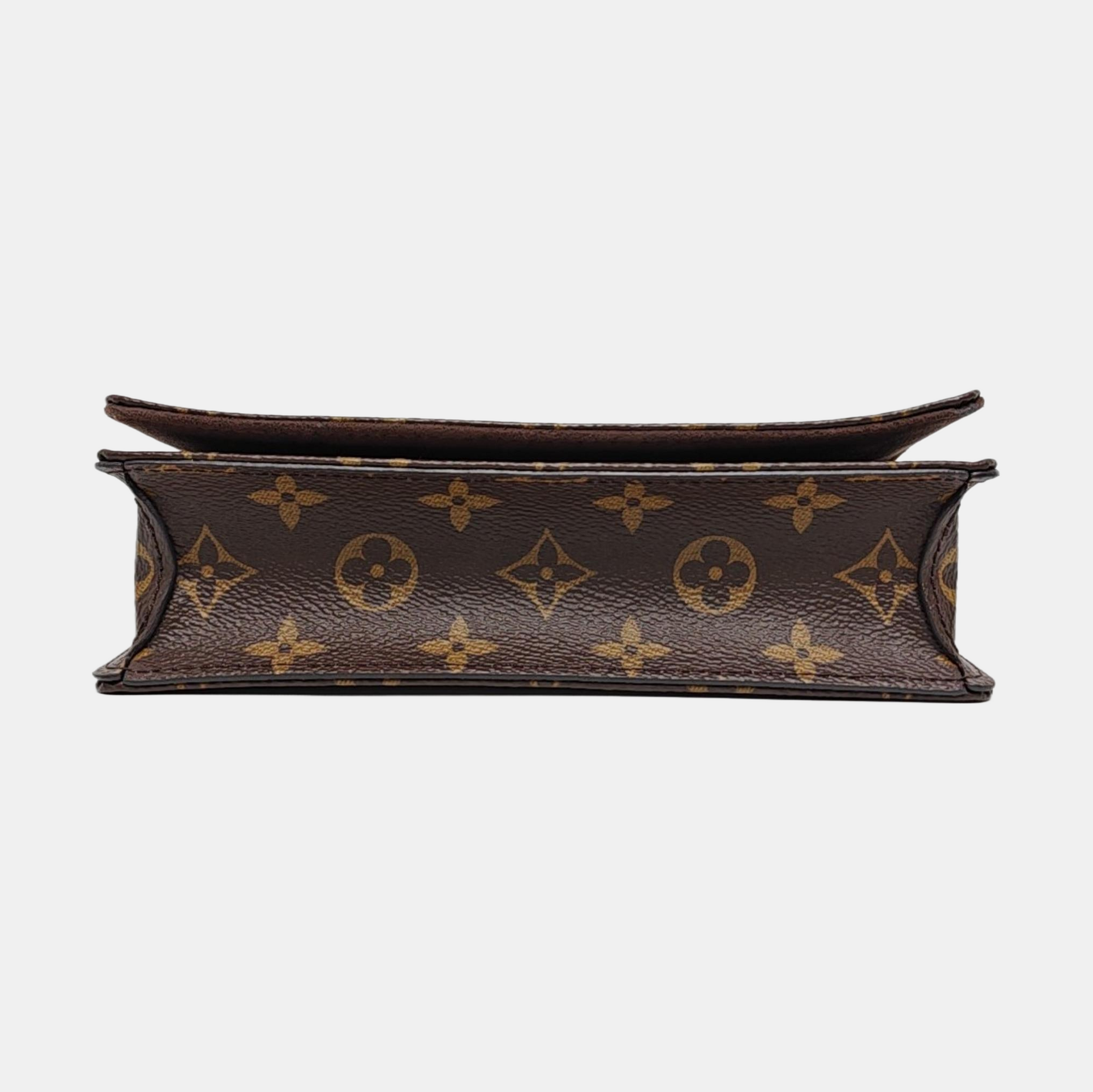 Lily Monogram Coated Canvas Brown