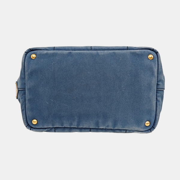Denim Quilted Canvas Blue