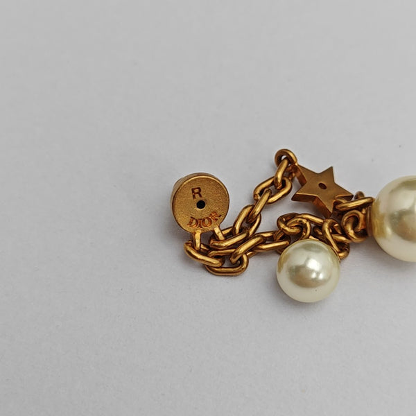 CD Navy Metal Gold Stud Earrings