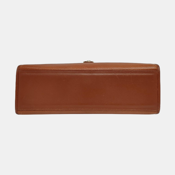 Calfskin Top Handle Bag Brown