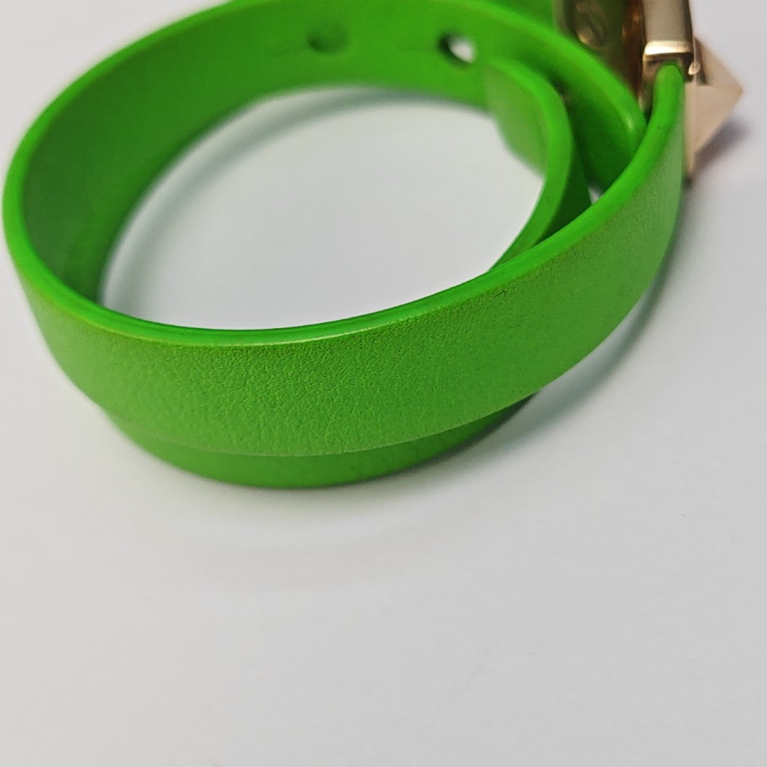 Leather Green Bangle