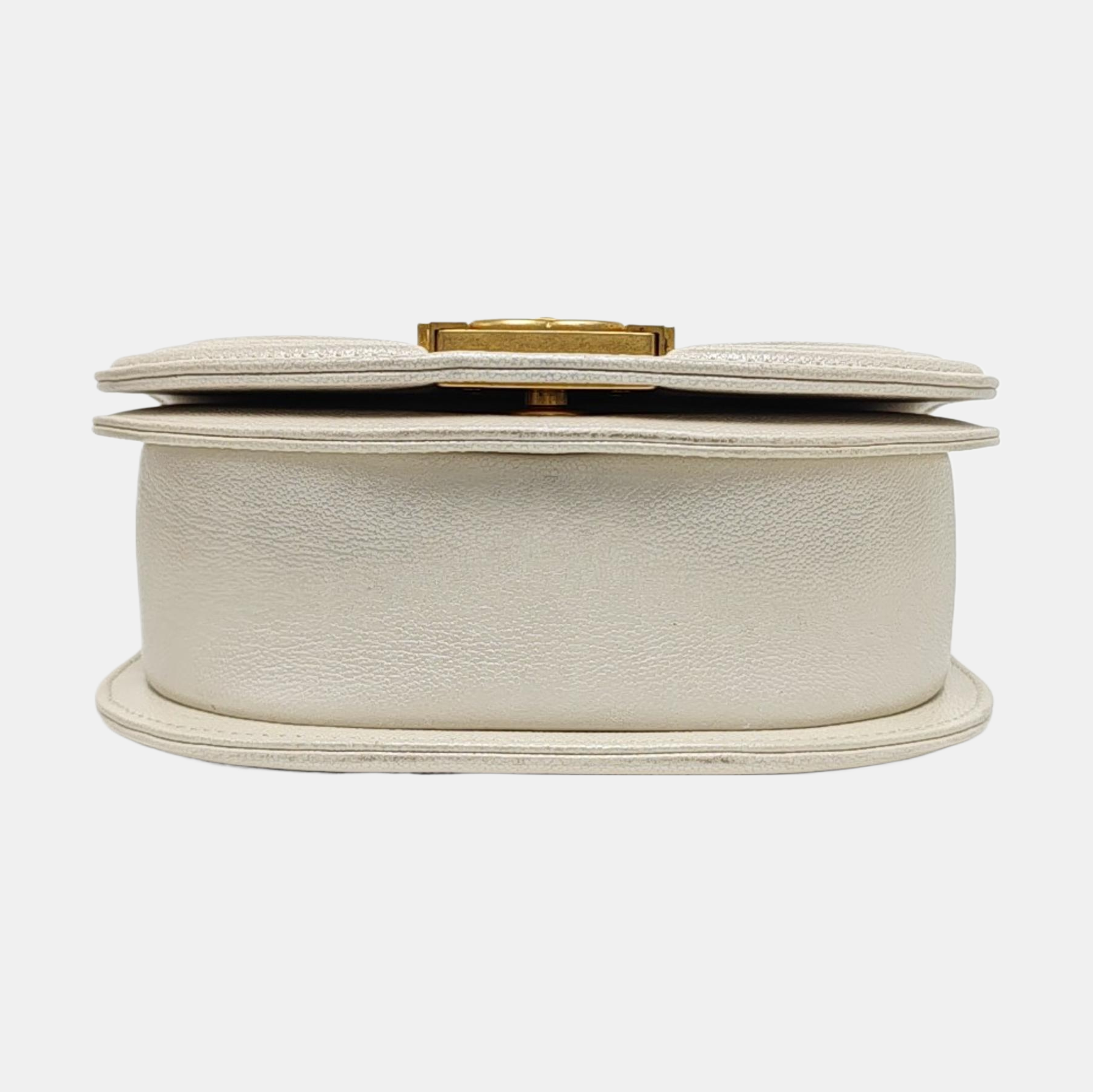 BOY CHANEL Mini Quilted Grained Calfskin White