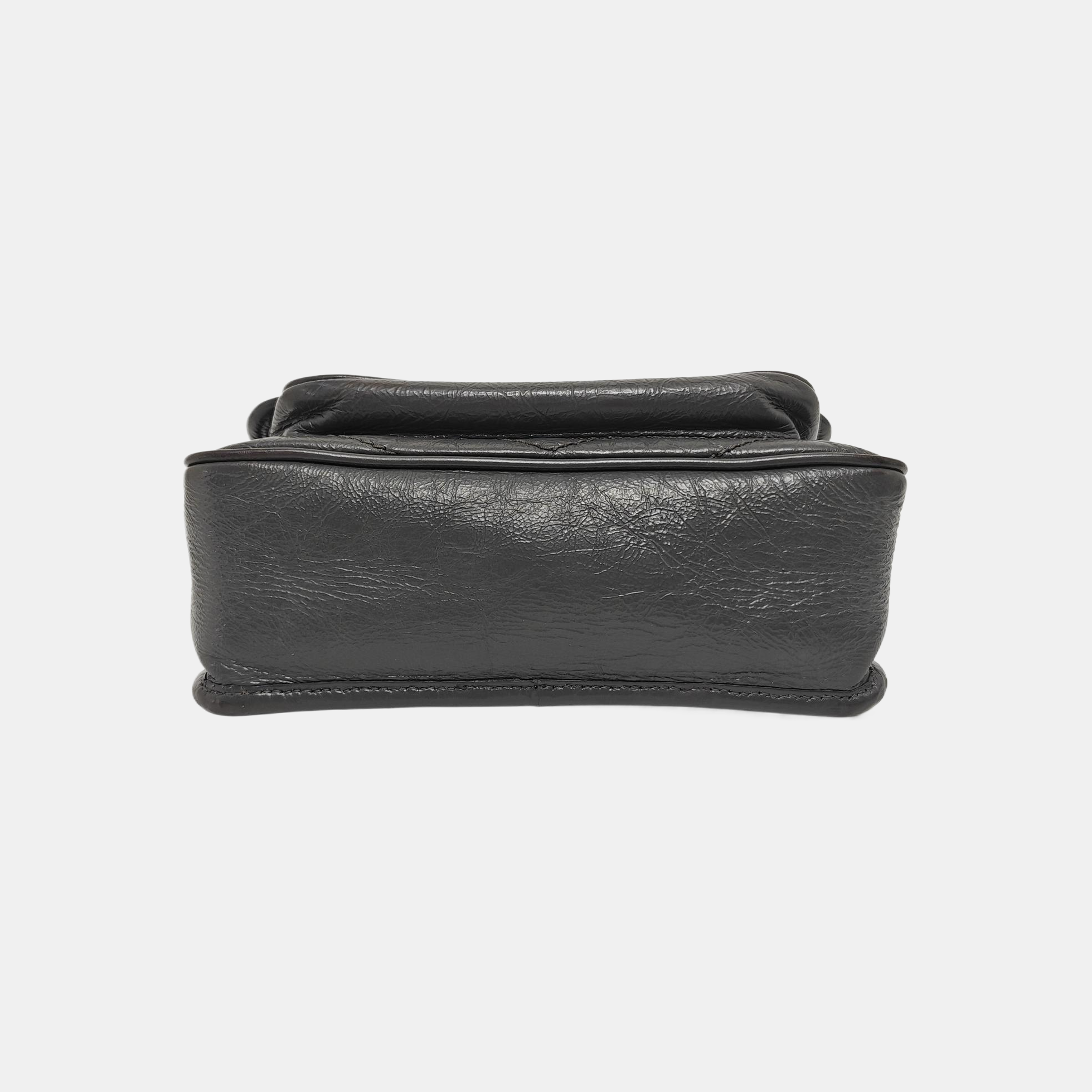 NIKI Small Chevron Calfskin Gray