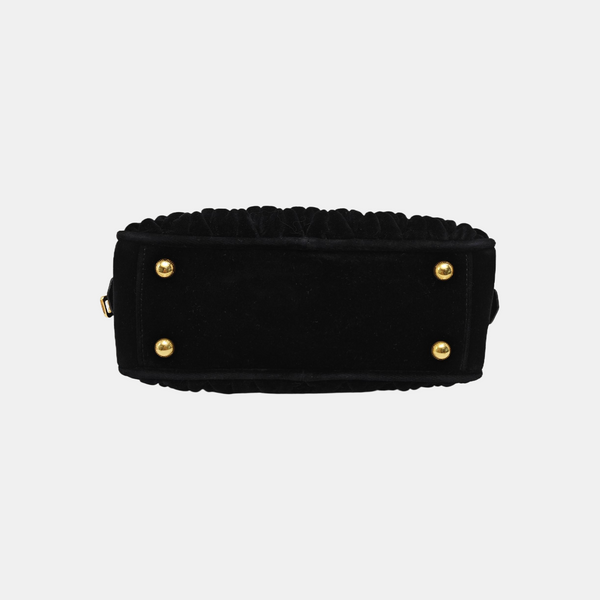 Arcadie Matelassé Small Velvet Black