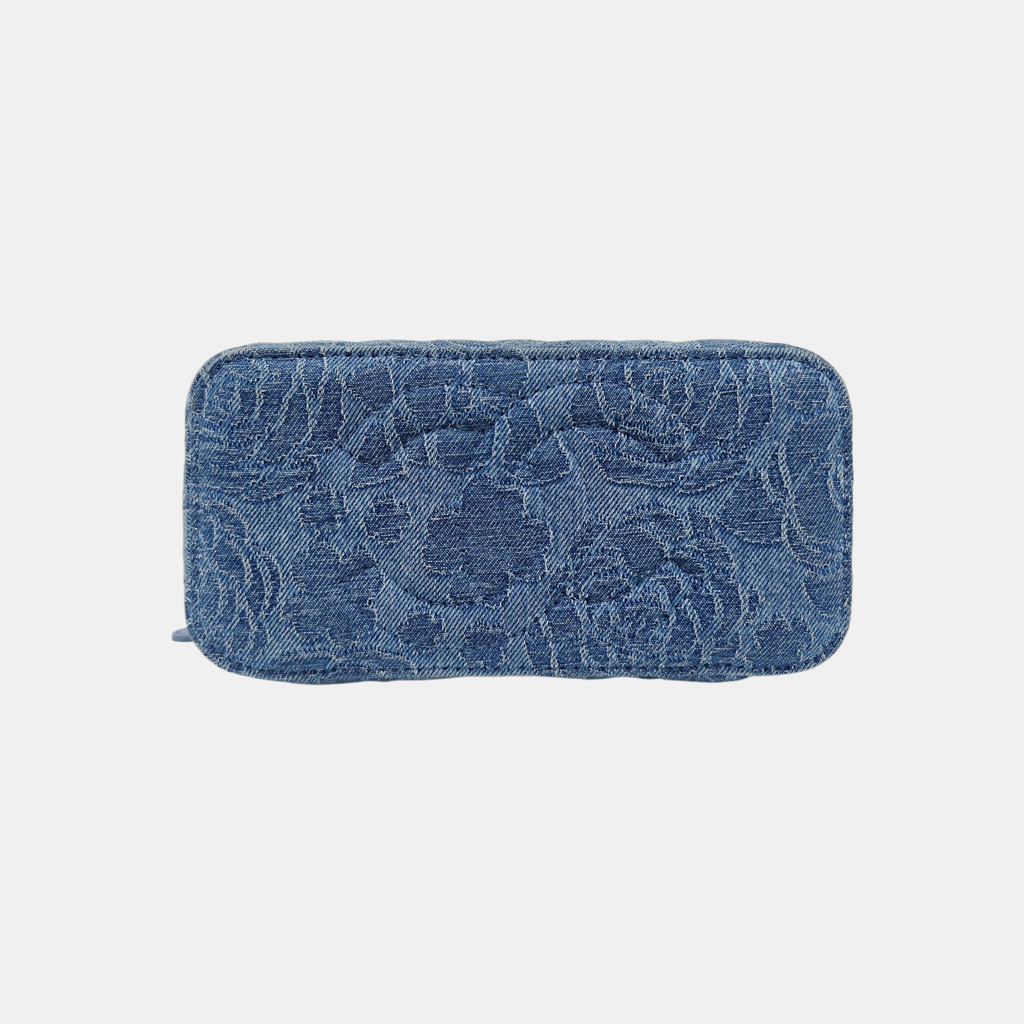 VANITY CASE Small Quilted Denim Blue