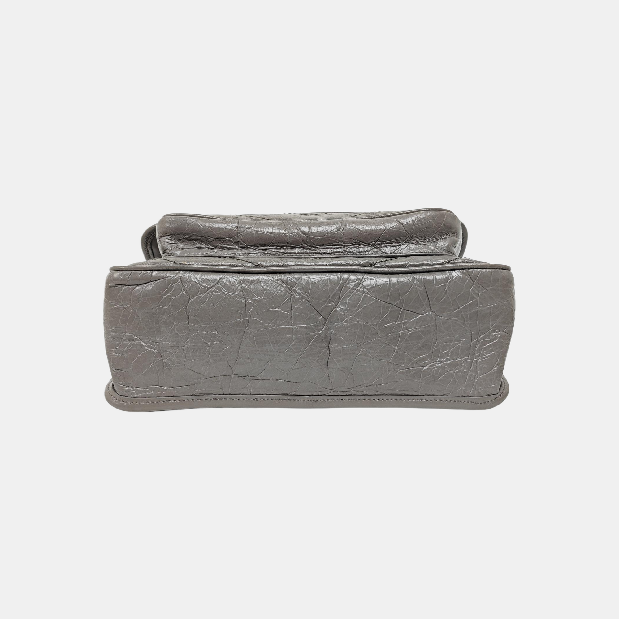 NIKI Medium Chevron Calfskin Gray