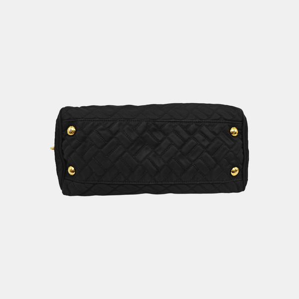 Quilted Nylon Shoulder Bag Black