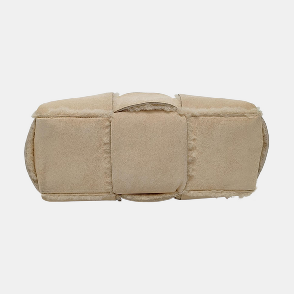 Authenticated pre-owned  Arco Small Suede Beige - Top Handle Bag at Looply
