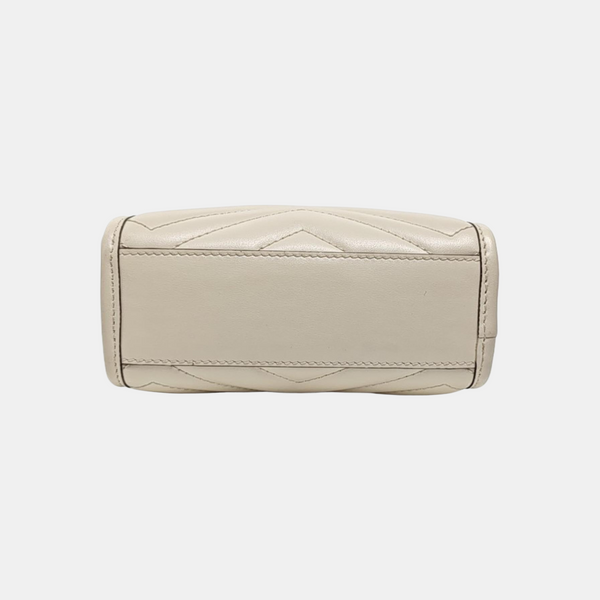 GG Marmont Mini Quilted Calfskin White