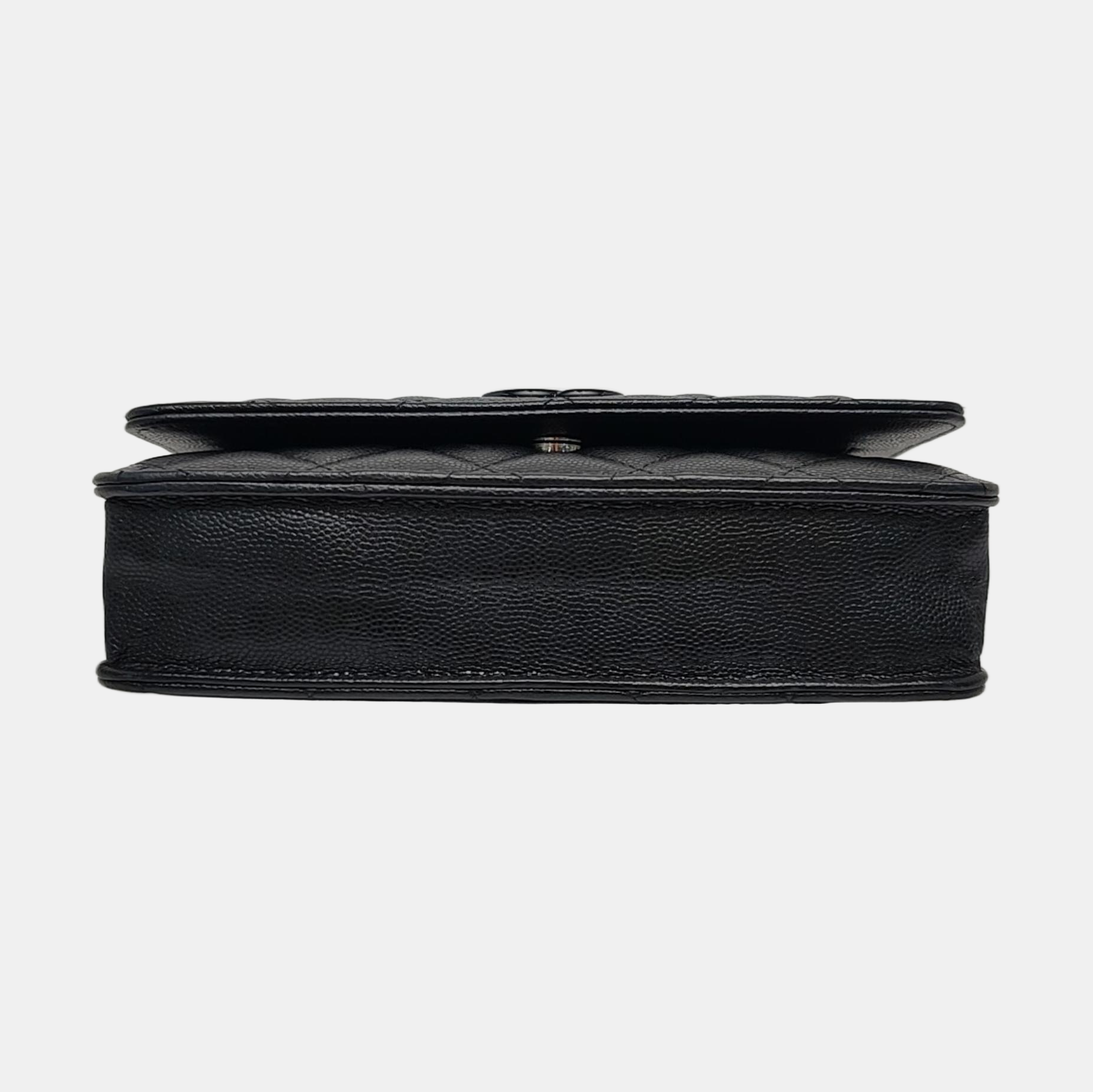 WOC Quilted Grained Calfskin Black