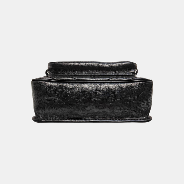 NIKI Medium Chevron Calfskin Black
