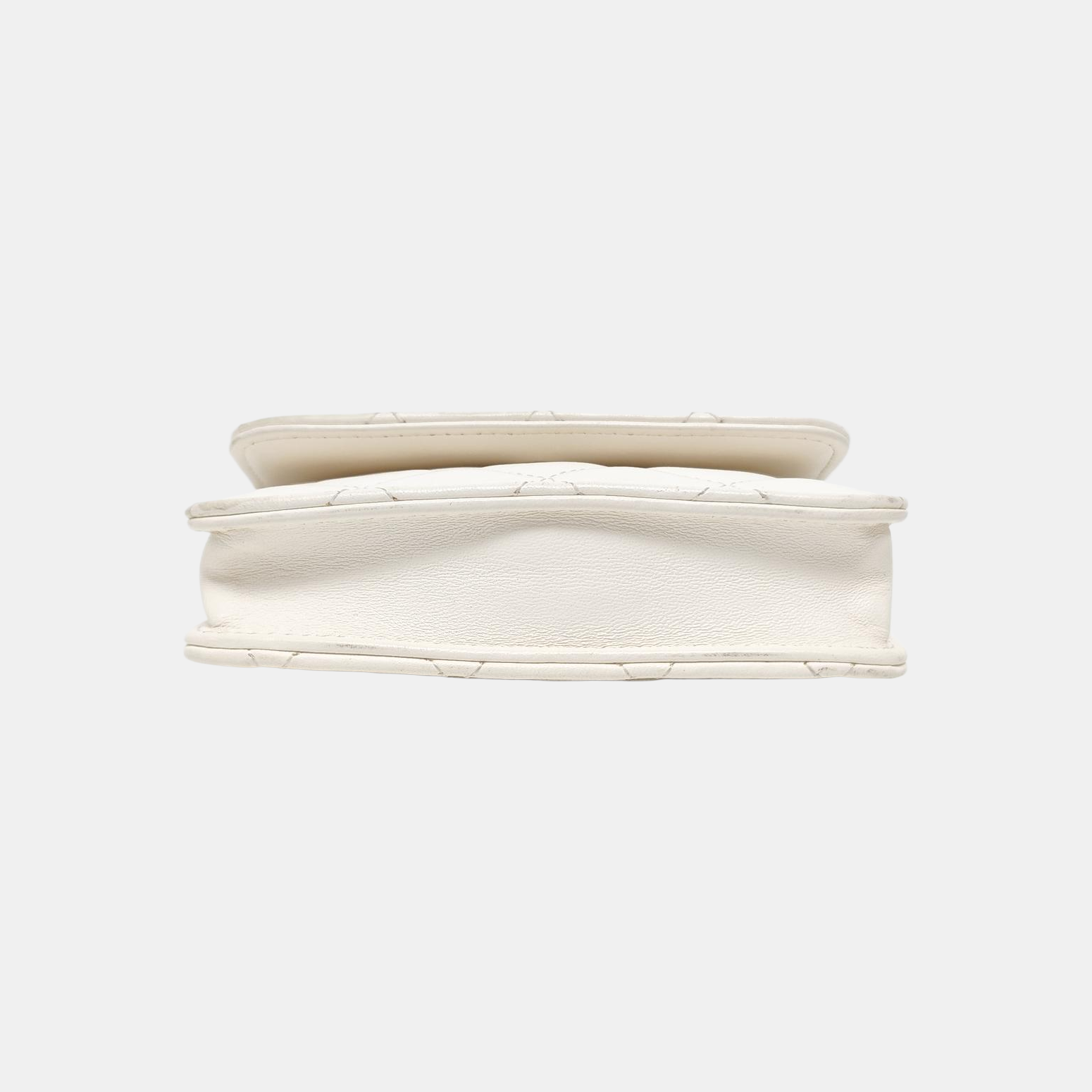 Quilted Lambskin Shoulder Bag White