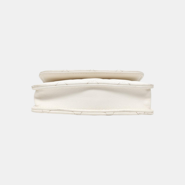 Quilted Lambskin Shoulder Bag White