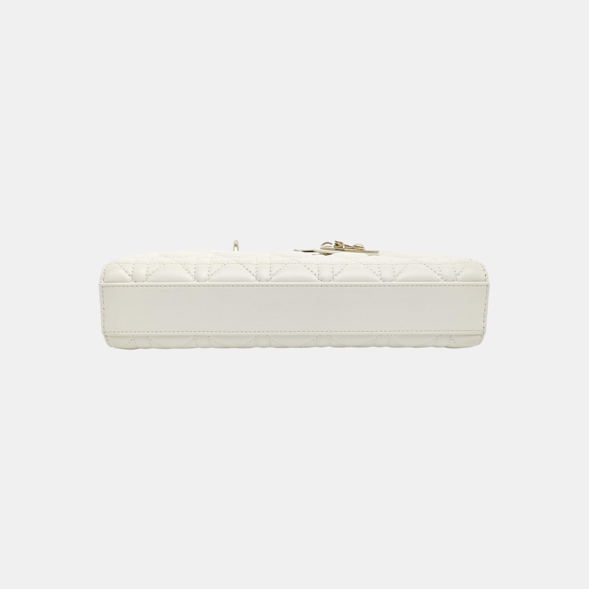 Lady D-Joy Medium Cannage Lambskin White