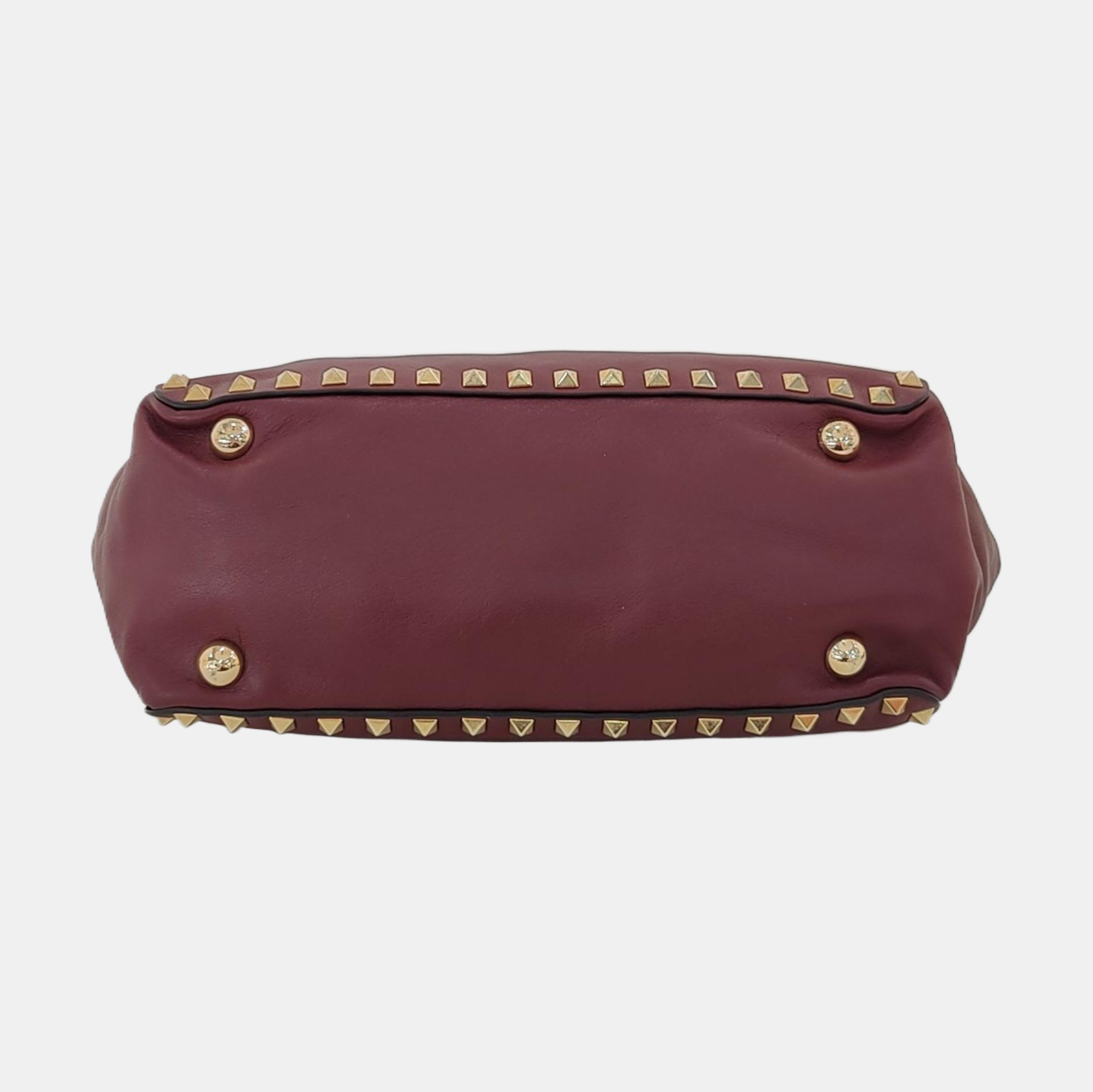 Rockstud Small Calfskin Red