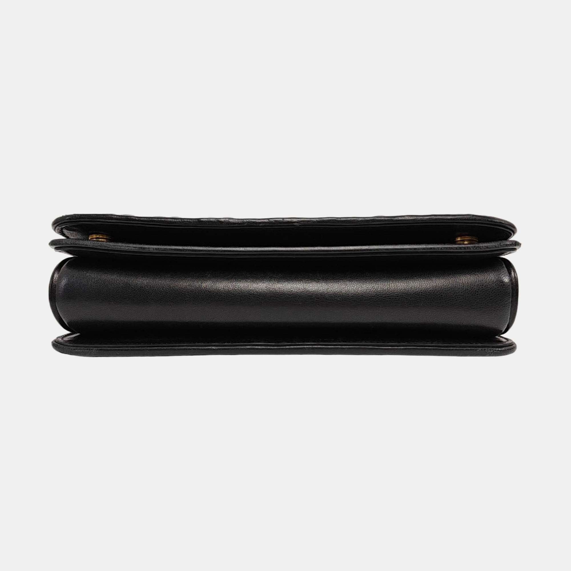 Quilted Lambskin Crossbody Bag Black