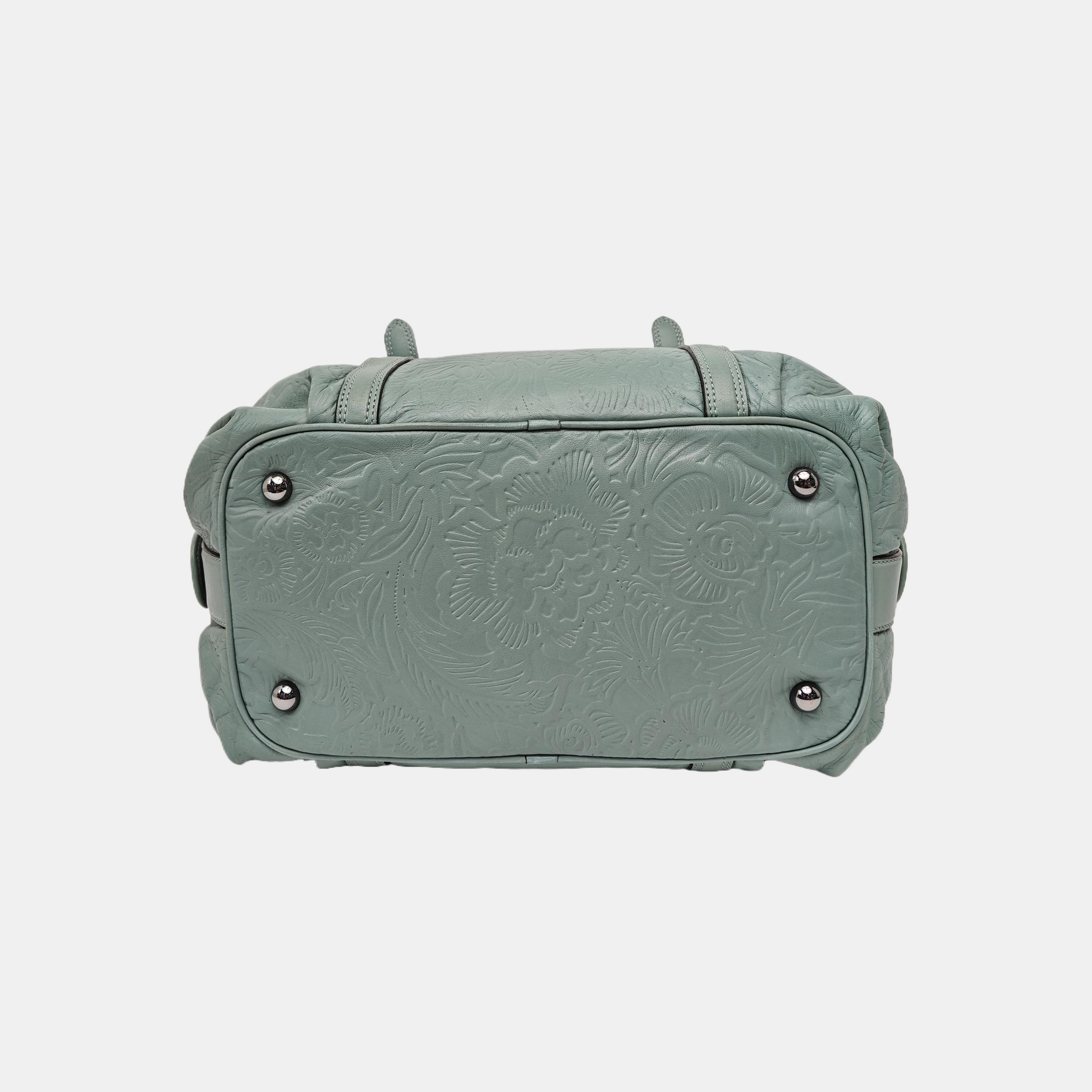Lambskin Top Handle Bag Blue