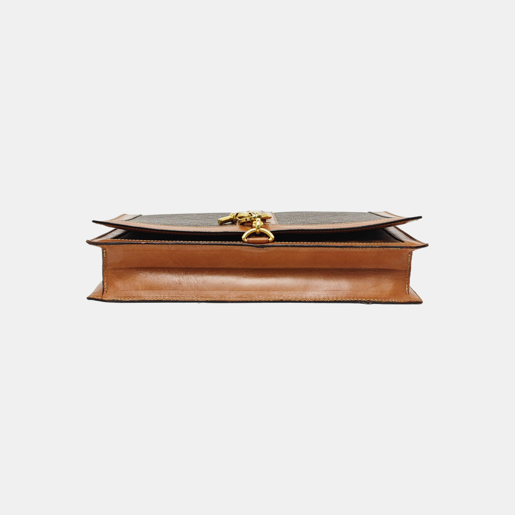 Coated Canvas Shoulder Bag Brown