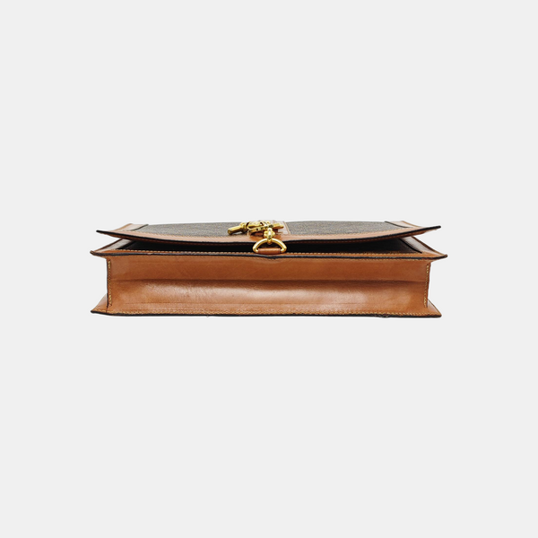 Coated Canvas Shoulder Bag Brown