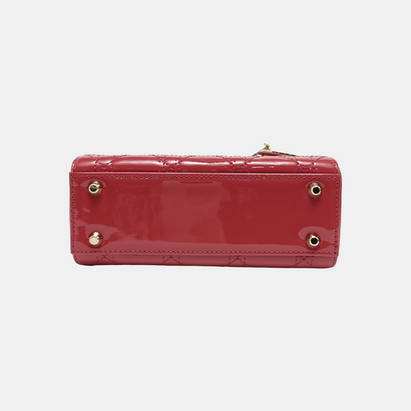 Lady Dior Mini Cannage Patent Leather Pink
