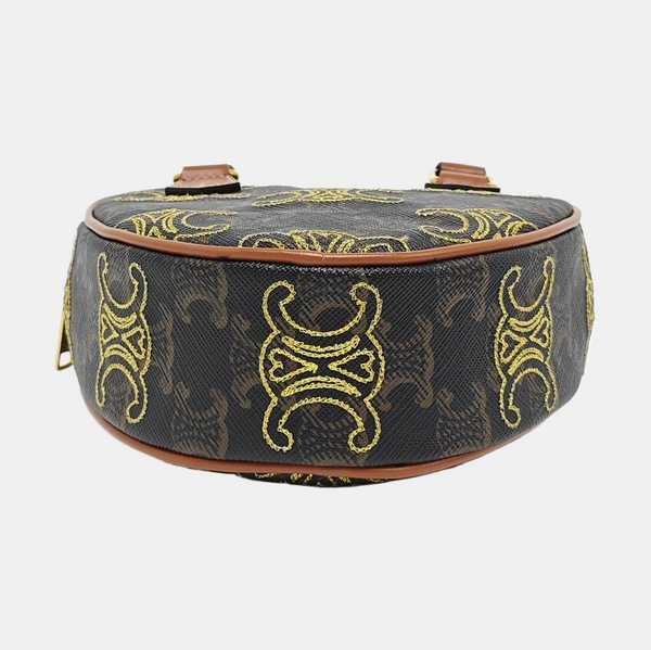 Coated Canvas Shoulder Bag Black