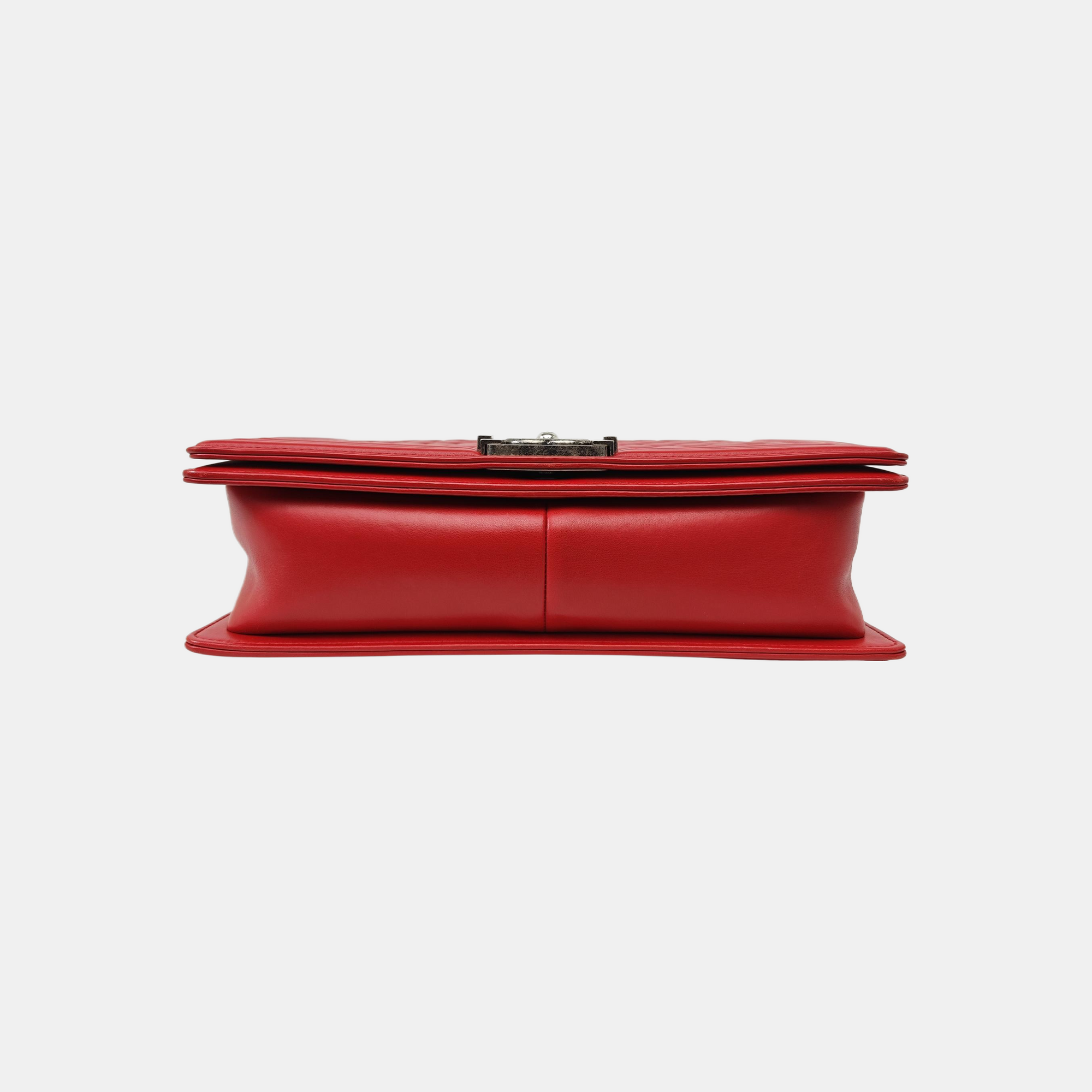 BOY CHANEL Large Quilted Calfskin Red