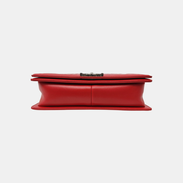 BOY CHANEL Large Quilted Calfskin Red