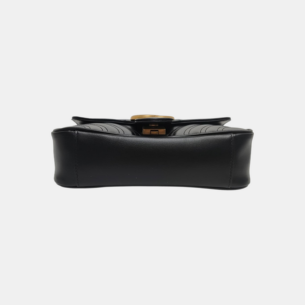 GG Marmont Small Quilted Calfskin Black