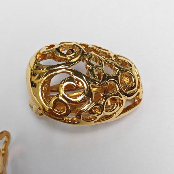 Metal Gold Clip On Earrings