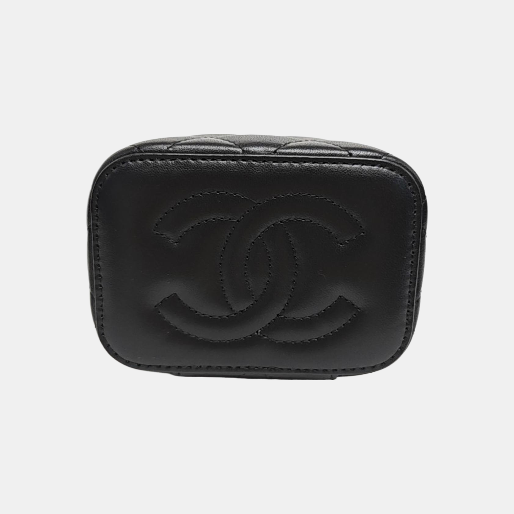 VANITY CASE Mini Quilted Lambskin Black