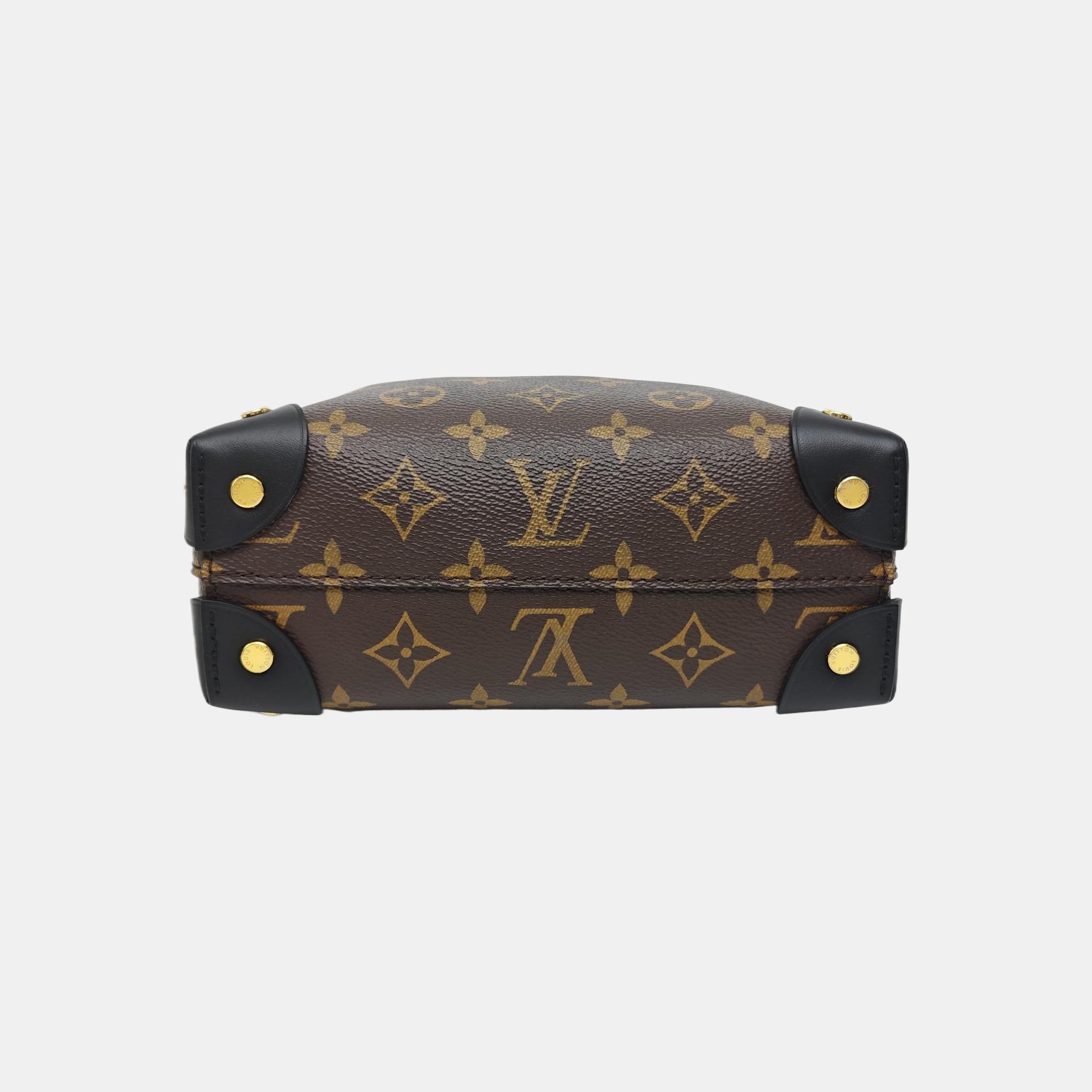 PETITE MALLE Monogram Coated Canvas Brown