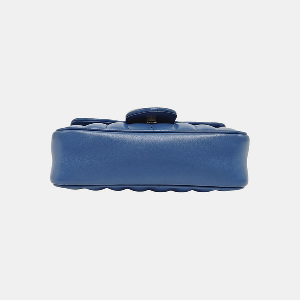 GG Marmont Mini Quilted Calfskin Blue