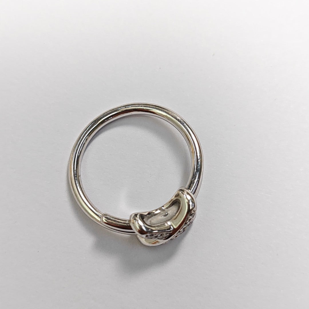 Jeux De Liens 18k White Gold Silver Ring EU 54