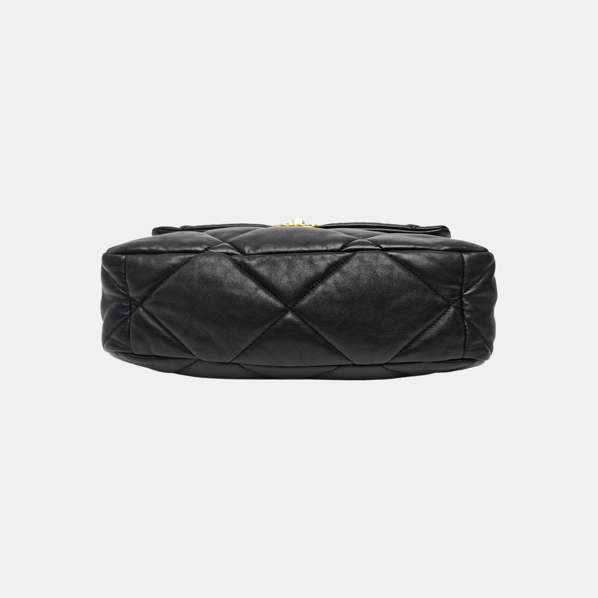 CHANEL 19 Large Quilted Lambskin Black